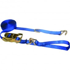 1'' x 20' Ratchet Strap Assembly W/ Wire Hooks & Sliding D-Rings - 1,000 lbs WLL